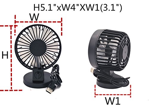 USB Personal Table Desk Fan,Portable Mini Quiet Cooling Fans with 2 Speeds for Desktop Summer Office Travel (Black)