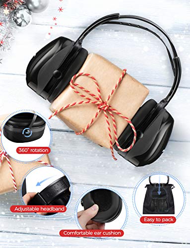 Mpow [Upgraded] Noise Reduction Safety Ear Muffs, SNR 36dB Shooting Hunting Muffs, Hearing Protection with a Carrying Bag, Ear Defenders Fits Adults To Kids with Twist Resistant Headband- Black - Thumbnail 2