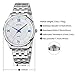 Men's Steel Analog Wrist Watch Quartz Business Watch Roman Numeral Silver Metal Casual Watch for Male