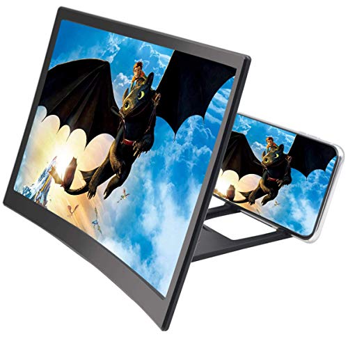 3D Curve Screen Magnifier Compatible with All Smartphones 12" HD Amplifier Projector Magnifing Screen for Movies, Videos, and Gaming Foldable Phone Stand - Thumbnail 6