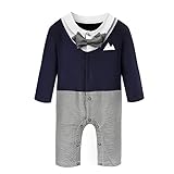 Baby Boys Romper Bowtie Tuxedo Outfit Gentleman Look Jumpsuit 1 pc