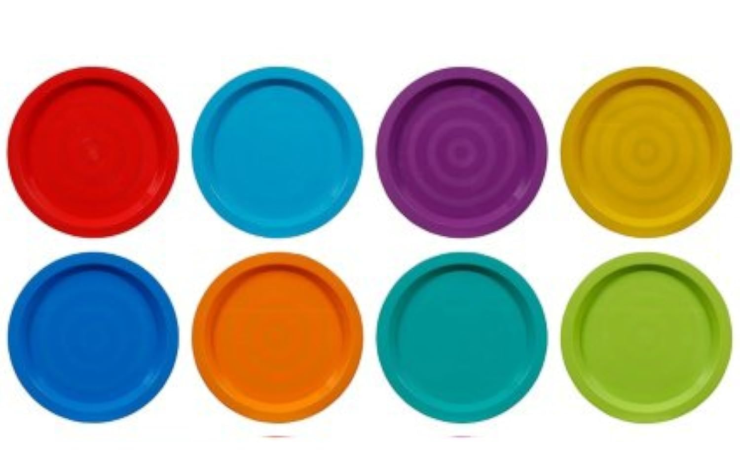 Fingey Plastic Garden and Picnic Microwave Safe Assorted Colours Plates and Tumbler Pack of 8 (Plates)