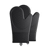 Set of 2 Silicone Oven Mitts, Oven Gloves with