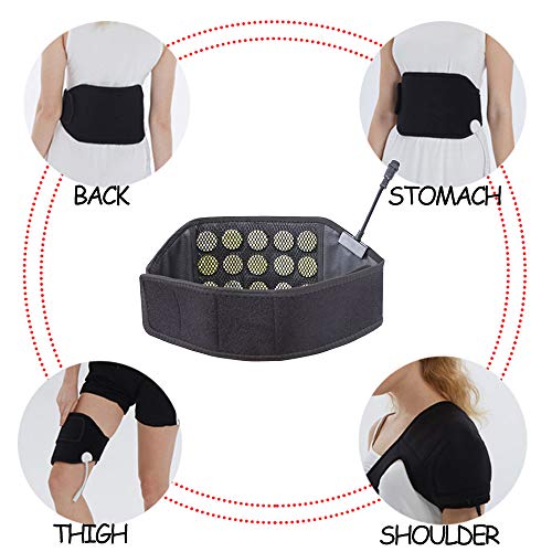UTK Jade Back Far Infrared Heating Pad for Back Pain, Infrared Heating Wraps for Cramps - Far Infrared Therapy Back Brace for Thigh, Lumbar, Stomach Pain, EMF Free, Auto Off, Smart Controller