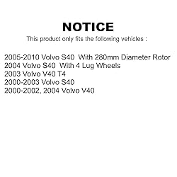 Front Disc Brake Rotors Pair For Volvo S40 V40