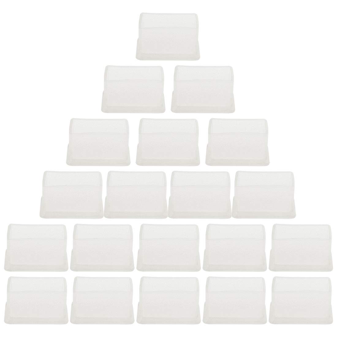 sourcingmap Clear PVC Chair Leg Caps End Tip Feet Cover Furniture Glide Floor Protector 20pcs 0.59" x 1.18" (15x30mm) Inner Size, Reduce Noise Prevent Scratch