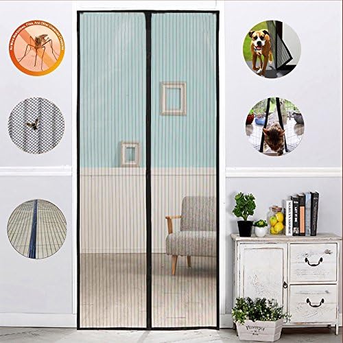 Meoro Magnetic Screen Door - Mesh Curtain, Instant Mosquito &amp; Flying Insects out, Screen Doors with Magnets Let Fresh Air In - Tough and Durable ( Fits Door Up To 36“-82" )