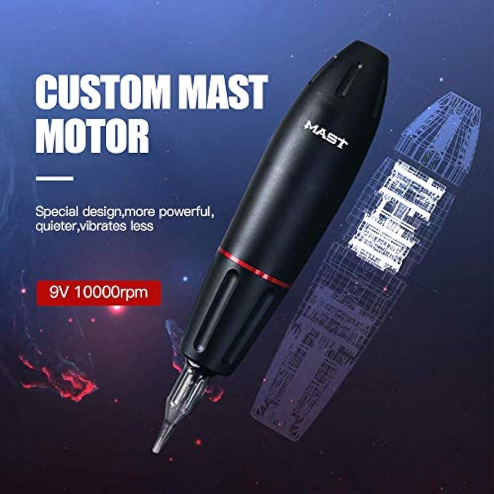 Dragonhawk Mast Pen Rotary Tattoo Machine Power Supply 20Pcs Wjx