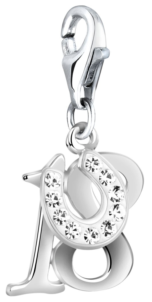Nenalina 716256-001 "18" Charm Pendant in 925 Sterling Silver Fit All Brands Charm Bracelets