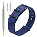 Nato Strap 4 Packs - 20mm 22mm Premium Ballistic Nylon Watch Bands Zulu Style ((Black buckle)Black+Army Green+Navy Blue+Grey, 24mm)