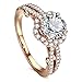 AllenCOCO 18k Rose Gold Plated 1.3ct Simulated diamond Swarovski Cubic Zirconia Wedding Engagement Ring