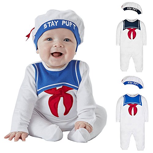 StylesILove Infant Toddler Baby Boy Long Sleeve Sailor Costume Romper and Hat 2-Piece