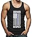 Thin Blue Line American Flag Men's Tank Top 4th of July Singlet Large Black