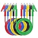 Sumnacon 5 Pcs Dual Ended Crocodile Alligator Clips, 15A Test Lead Wire Cable with Insulators Clips, 5 Colors 3.3 ft/1m Test Flexible Cable with Protective Jack Copper Clamps for Electrical Testing