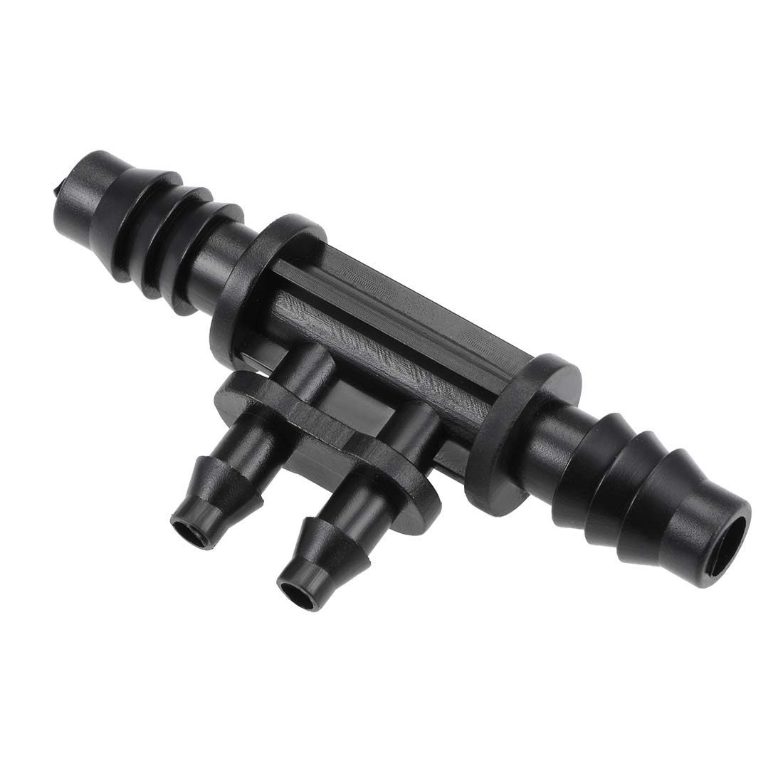sourcing map Barb Drip Pipe Connector 4mm and 8mm Inner Diameter Hose Fitting 4 Way for Garden Agricultural Irrigation System, Plastic 5pcs