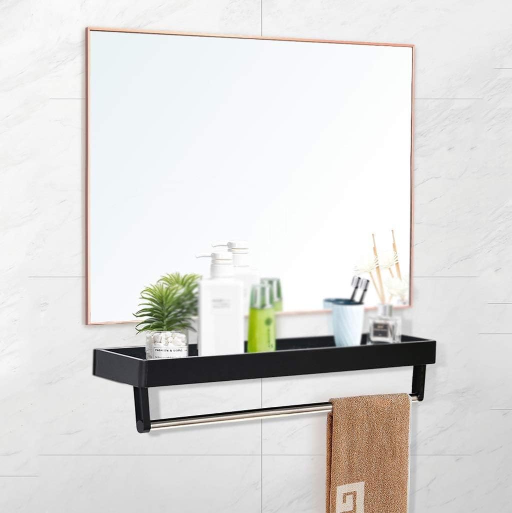 YGB Espejo de Pared Rectangular Moderno con Estante Multifuncional