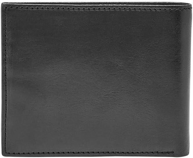 Carteira masculina Ryan, em pele preta dobrável, 10,8 cm de comprimento x 1,91 cm de largura x 8,89 cm de altura ML3729001