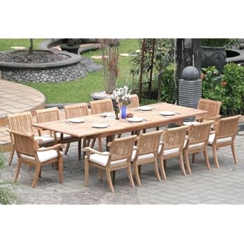 Amazon Com New 13 Pc Luxurious Grade A Teak Dining Set Very