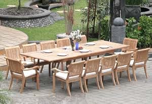Amazon.com : New 13 Pc Luxurious Grade-A Teak Dining Set - Large 117