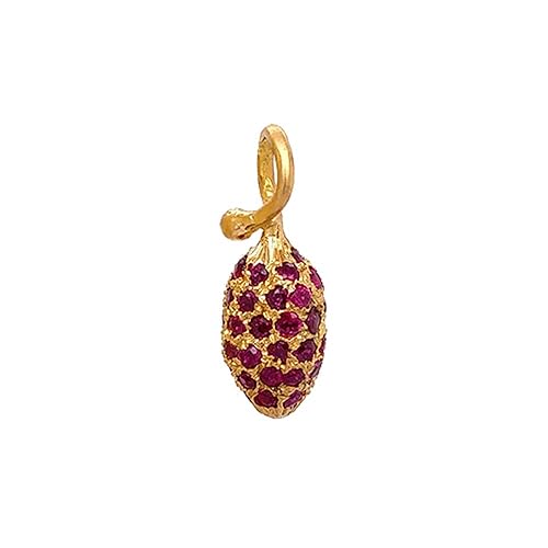 18k (750) Yellow Gold and Ruby Pendant for Women