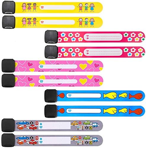 Eizur 10PCS Kids Safety Bracelet Safety Wristband for Child Waterproof Safety ID Bracelet Reusable Emergency Armband for Kids