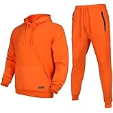Tanderin Men's Tracksuit 2 Piece Sweatsuit Set Long Sleeve Pullover Athletic Suit Sweatpants Casual Sport Jogging Suits With Pockets(Orange S