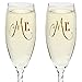 Mr. & Mrs. Gold Champagne Flutes With Gift Box - Wedding Glasses For Bride & Groom - Toasting Gift Sets - For Couples - Engagement, Wedding, Anniversary