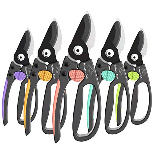 Rainbow Craft 8” Bypass Pruner Shear, Rose Cutters, Herbs Scissors, Plant Trimming Shears for Garden&Lawn – Pink Color