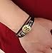 Hamoery Punk Alloy Leather Bracelet For Men Constellation Braided Rope Bracelet Bangle Wristband(Aries)