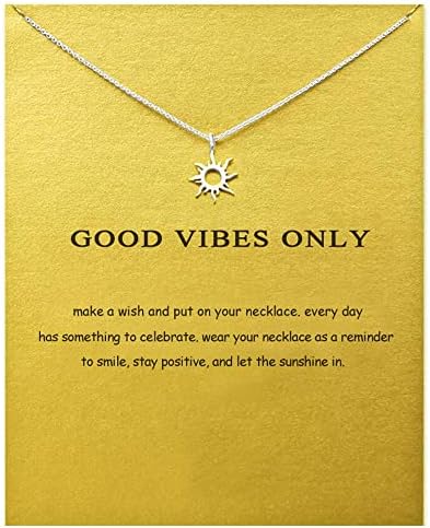 LANG XUAN Message Card Compass Pendant Necklace Friendship Sun