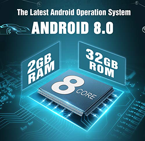 PUMPKIN Android 8.0 Car Stereo Radio Double Din with GPS Navigation, WiFi, Android Auto, Support Fastboot, Backup Camera, AUX, USB/SD, 7 inch Touch Screen