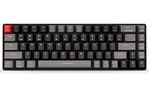 Merdia Dual Mode 2.4G/BT Wireless Mechanical Keyboard Red Switch Gaming Keyboard 68 Keys Black & Grey | Office Keyboard | PC Gaming Keyboards | Bluetooth Keyboard | Mechanical Gaming Keyboard