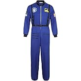 Hengzhifeng Men's Astronaut Costume Adult Spaceman Dress Up Party Coverall Space Cosplay Jumpsuit
