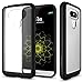 LG G5 Case - Diztronic Voyeur Series - Matte Black & Crystal Clear Case - Soft Touch Flexible TPU Phone Bumper Frame & Hard Polycarbonate PC Back Cover Window with Anti-Scratch Coating