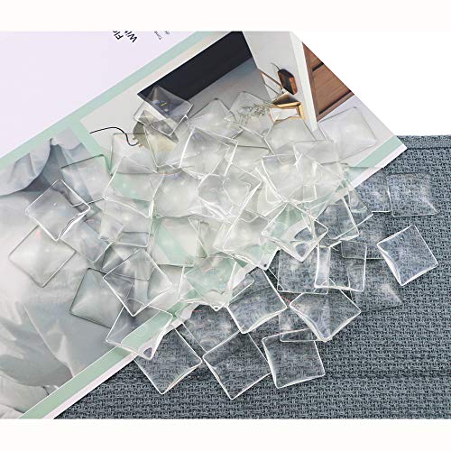 Acmer 60PCS Clear Glass Dome Tile Cabochon for Cameo Pendants, Photo Jewelry, Crafts, Custom Jewelry and Many Other Uses - Thumbnail 5