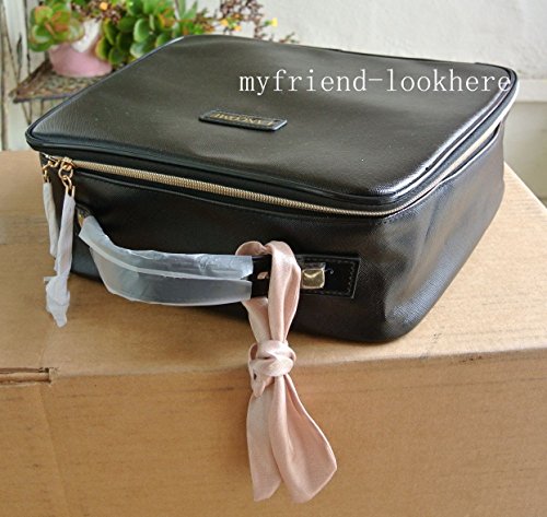 Details About Lancome Black Double Layers Makeup Cosmetic Train Case