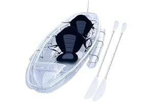 CVKAYAK 2 Seats for Adult Clear Transparent Touring See Through Kayak/Kayaks/11 Fit for Pool, Clear River/Lake/Beach/Bay/Calm Sea/Spring/Photography/Have Fun