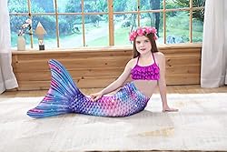 DNFUN Mermaid Tails for Swimming for Girls Monofin