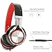 ECOOPRO® Lightweight Portable Adjustable Over Ear Stereo Earphone Headphones Headset for PC MP3 MP4 Tablet Most Smart Phone (Black/Red)