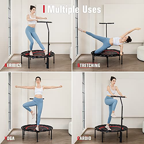 Pelpo 40" Folding Mini Trampoline, Exercise Trampoline with Adjustable