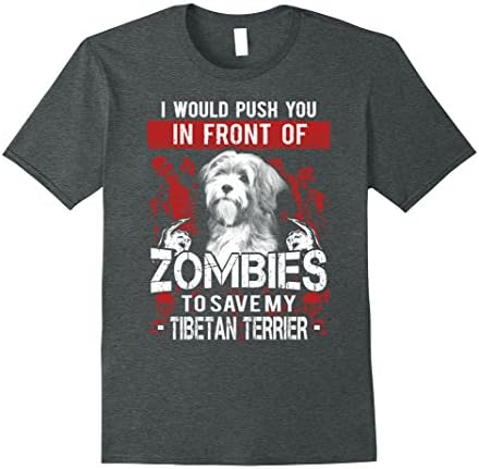 Mens Zombies Tibetan Terrier shirt 3XL Dark Heather