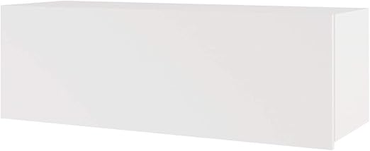 DOMTECH Wohnwand, Weiß Hochglanz, Hängevitrine, Hängeschrank Hängeboard