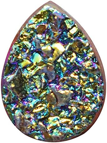 RAVISHINGGEMS Beautiful Titanium Druzy Cluster Cabochon, Size 15x12x5 MM, Geode Drusy, Jewellery Making,Pendant Cabochon 18970