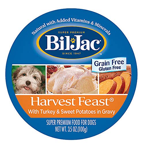 BIL-JAC GRAIN FREE, GLUTEN FREE HARVEST FEAST WITH TURKEY & SWEET POTATOES IN GRAVY (8-INDIVIDUAL CUPS)