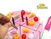 A Fantastic Birthday Cake Play Cutting Food Set for Children with Pretend Cutting Knife, Candles & Toppings Age 3+