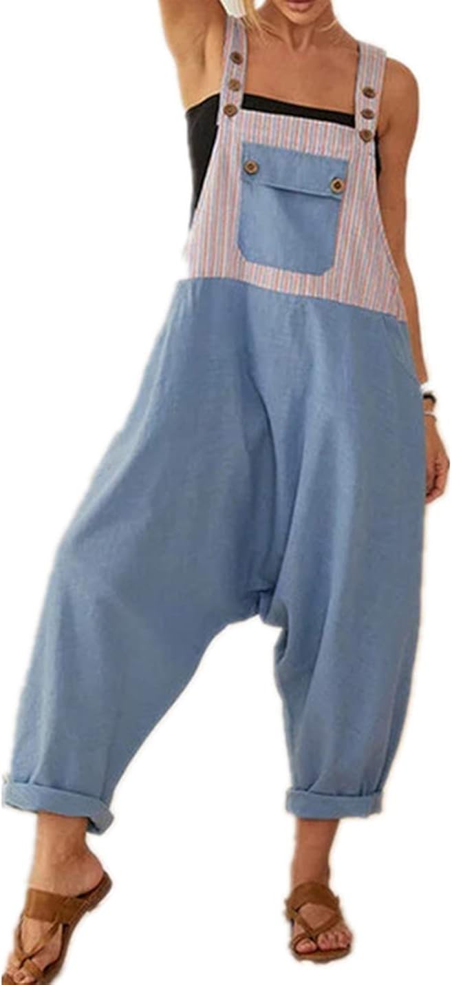 linen pinafore jumpsuit