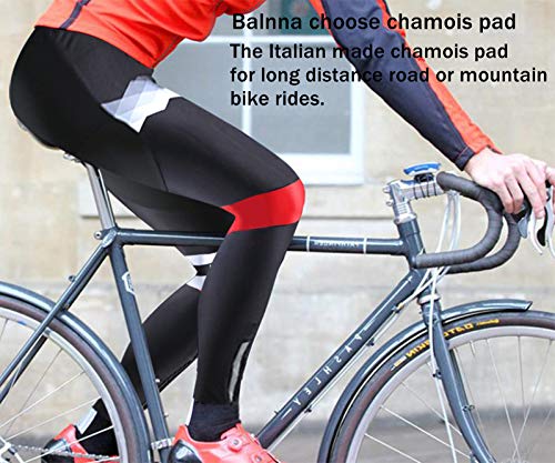 image for Balnna Men Bike Pants, Long Thermal 3D Padded Cycling Tights Leggings 