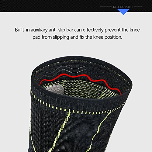 HipStone Knee Brace Support Compression Sleeves, Stabilizers & Patella Gel Pads for Arthritis, ACL, Running, Pain Relief, Injury Recovery, Basketball and More Sports-Single