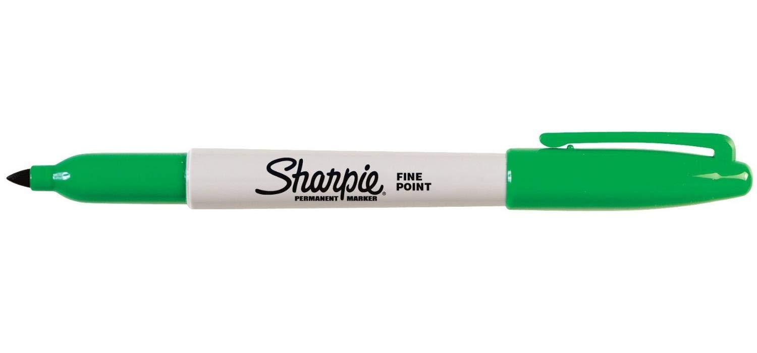 Sharpie Fine Permanent Marker Pens Pack of 3, Green (p52241)