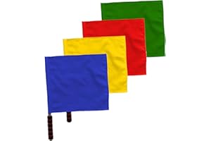 Toddmomy Referee Flags 4-Pack Hand Waving Signal Flags with Anti-Skid Comfortable Handles for Soccer Volleyball Football Comp